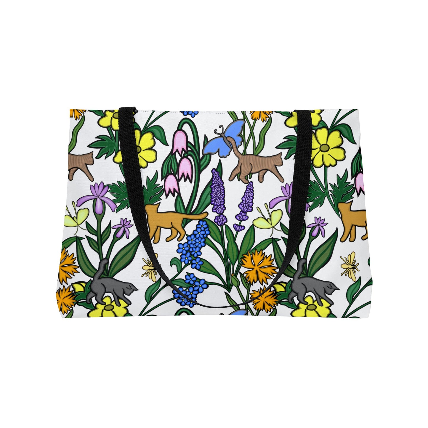 Flower Garden Weekender Tote Bag, Ideal for Travel, Beach, Gym, Cute Gift for Pet Lovers, Eco-Friendly, Bold Design