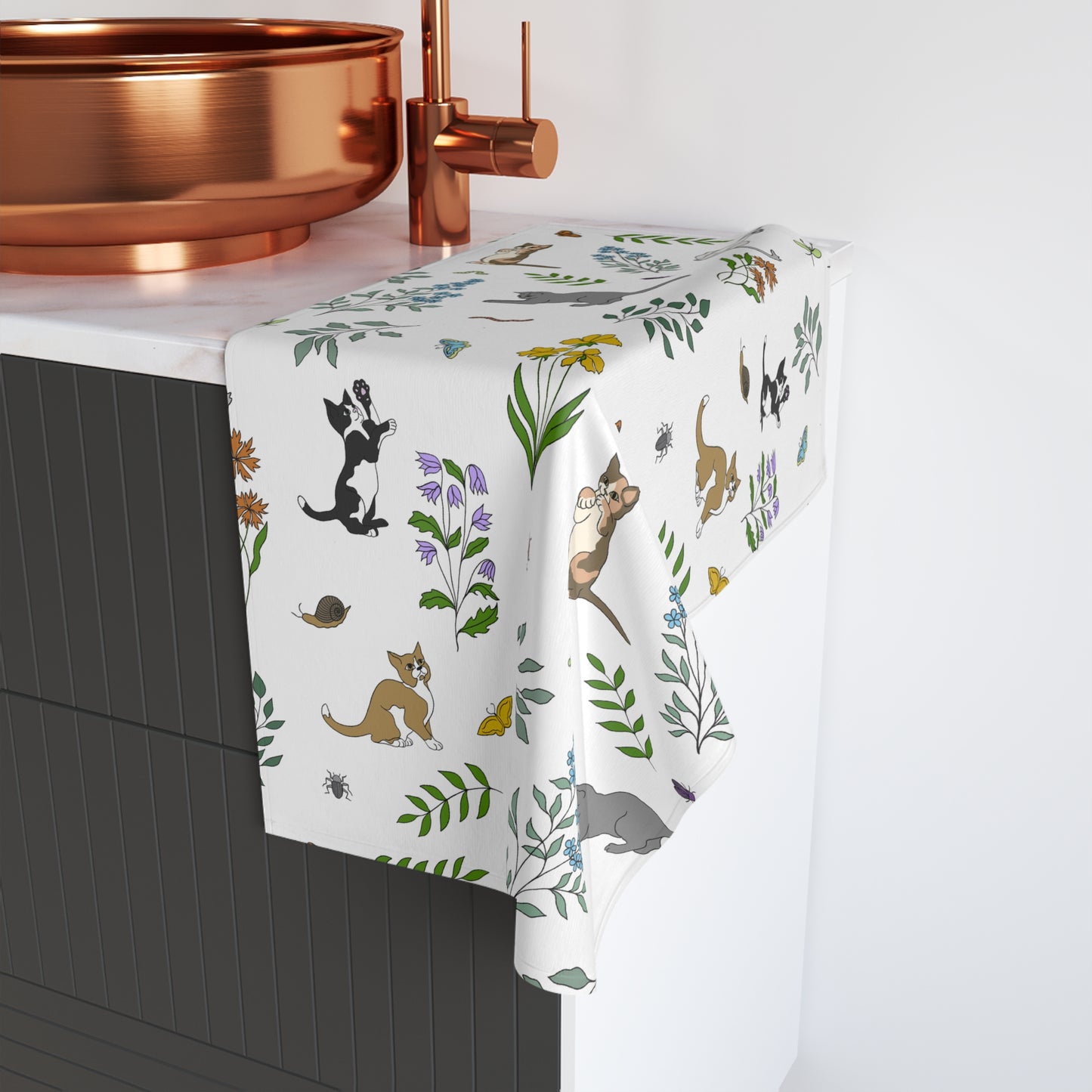 Wildflower Kittens Hand Towel