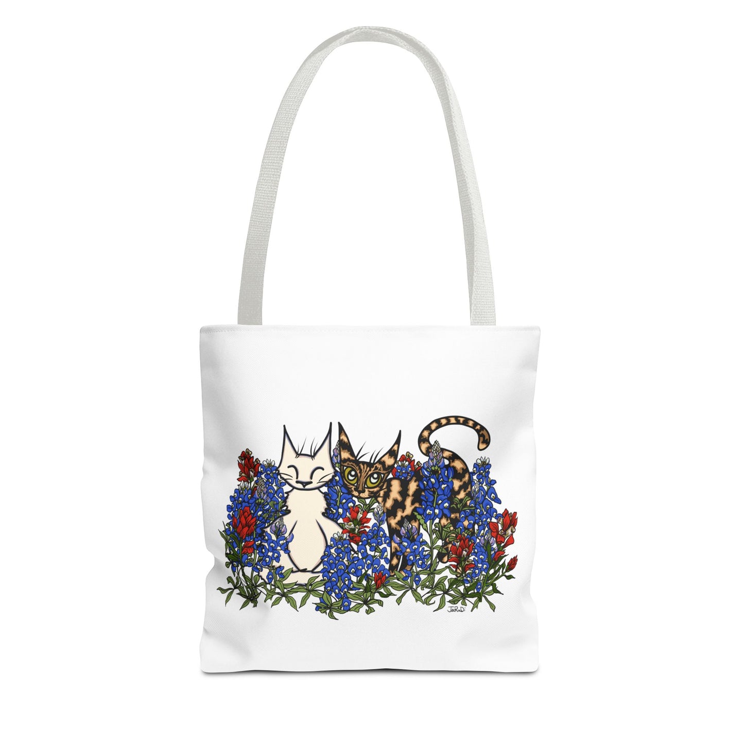 Floral Cat Tote Bag, Cute Cat Lover Gift, AOP Tote for Everyday Use, Pet Owner Tote, Spring Floral Bag