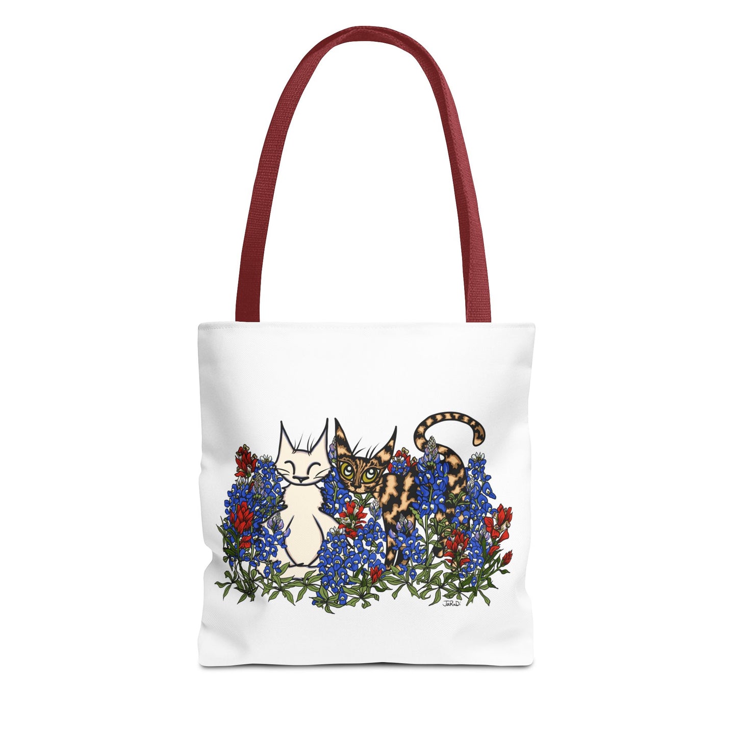 Floral Cat Tote Bag, Cute Cat Lover Gift, AOP Tote for Everyday Use, Pet Owner Tote, Spring Floral Bag