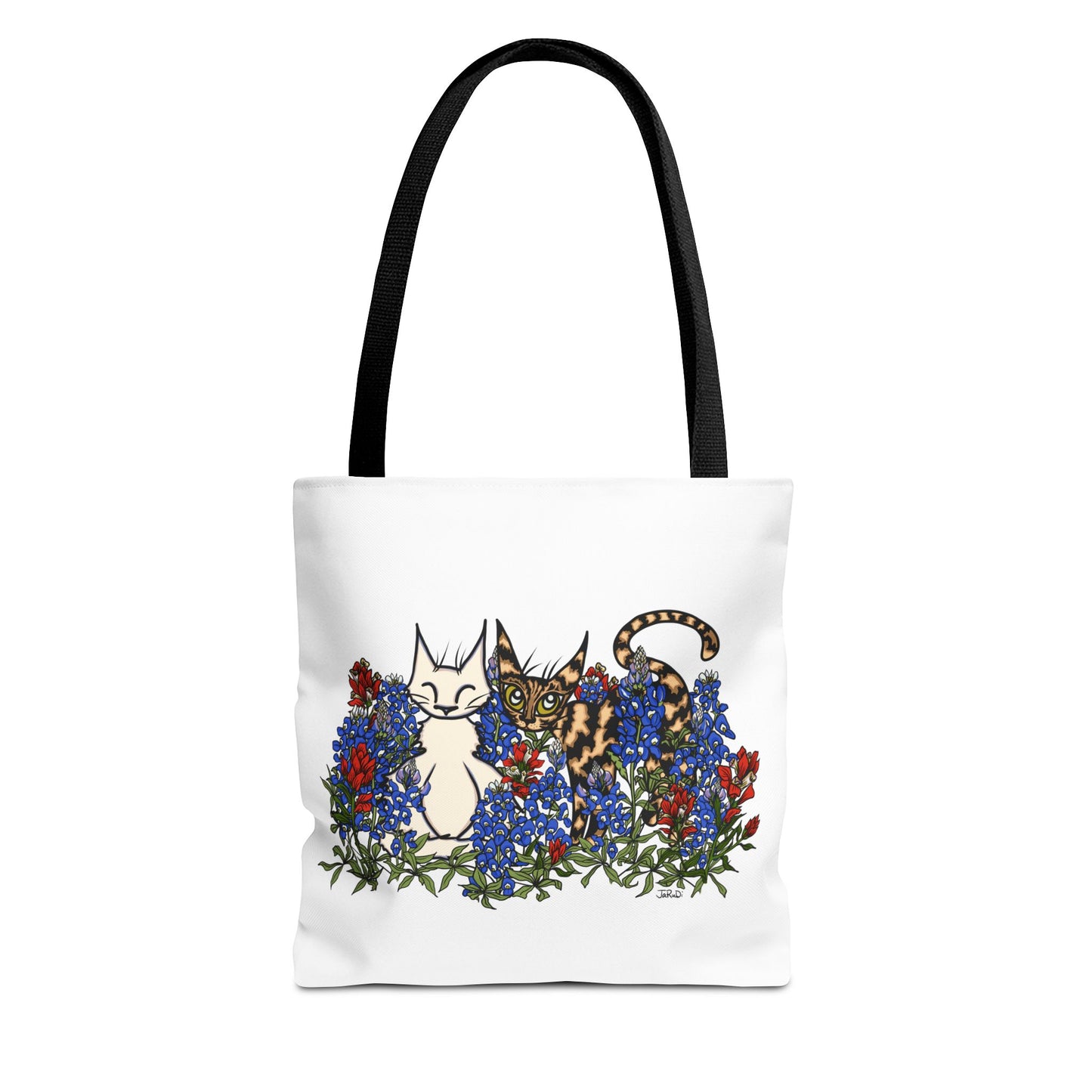 Floral Cat Tote Bag, Cute Cat Lover Gift, AOP Tote for Everyday Use, Pet Owner Tote, Spring Floral Bag