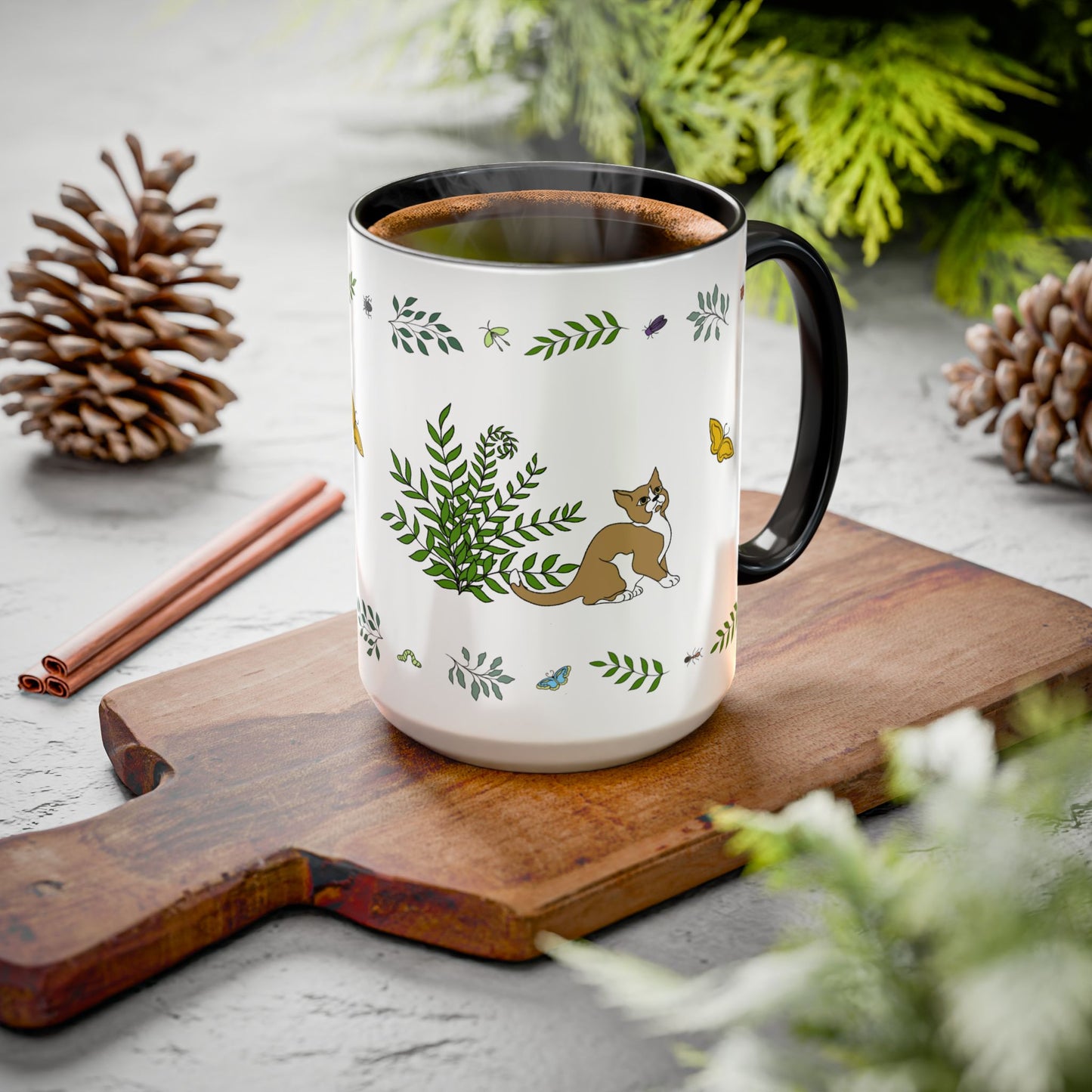 Wildflower Kittens #5, Ceramic Mug 15oz