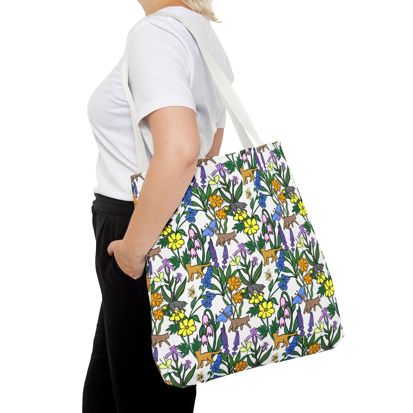 Vibrant Floral Tote Bag, Eco-Friendly Shopping Bag, Reusable Grocery Tote, Gift for Nature Lovers, Spring Floral Design