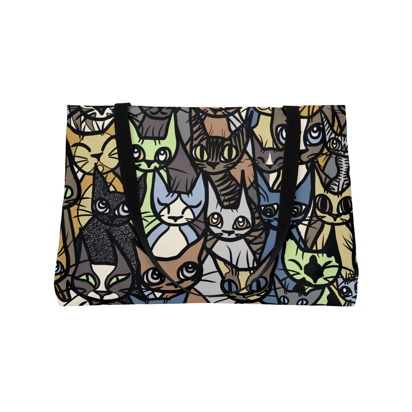 Cat Lovers, Cat Crowd Weekender Tote Bag - USA Artist, Perfect for Travel, Beach, Shopping, Gifts