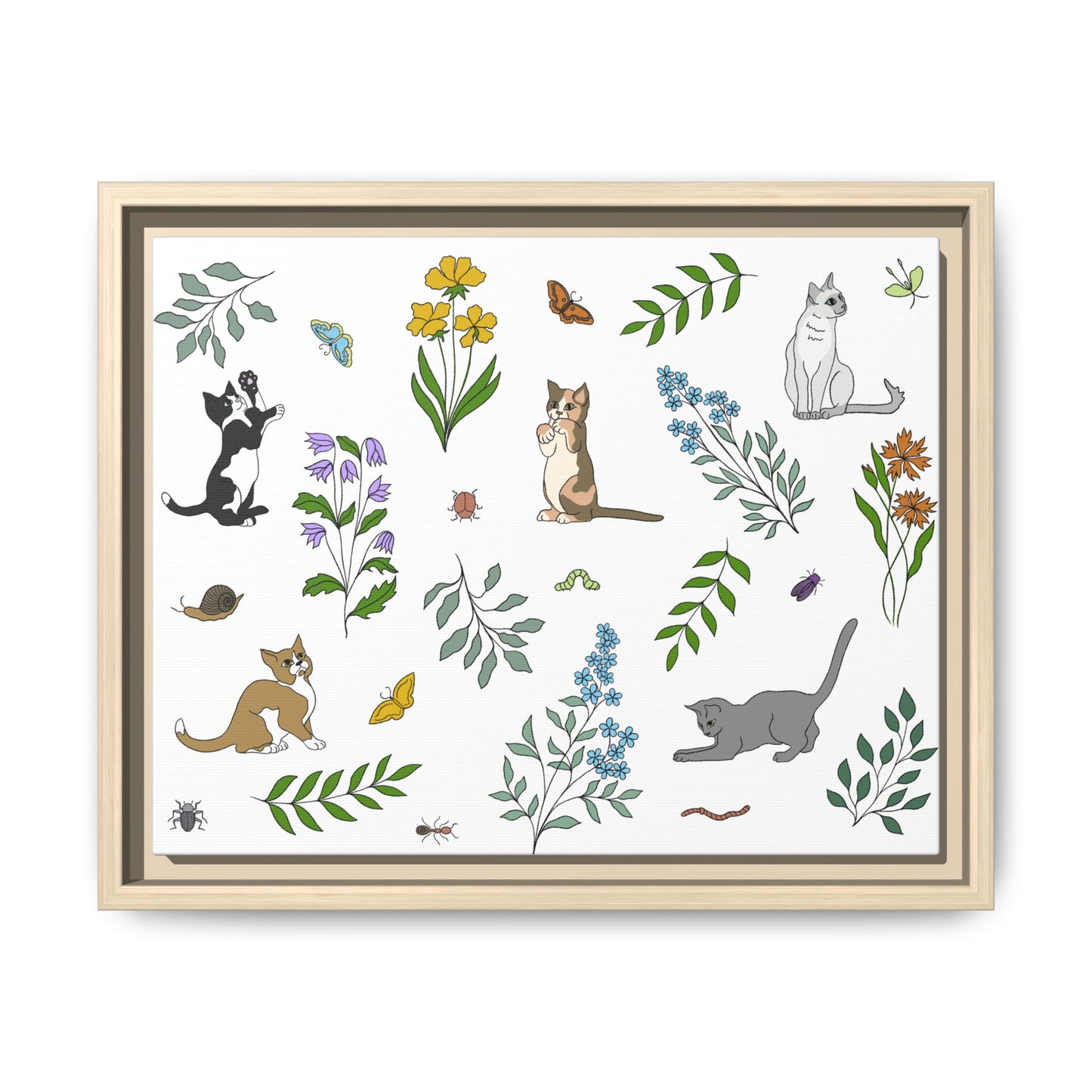 Wildflower Kittens Canvas Art Print