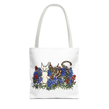 Floral Cat Tote Bag, Cute Cat Lover Gift, AOP Tote for Everyday Use, Pet Owner Tote, Spring Floral Bag