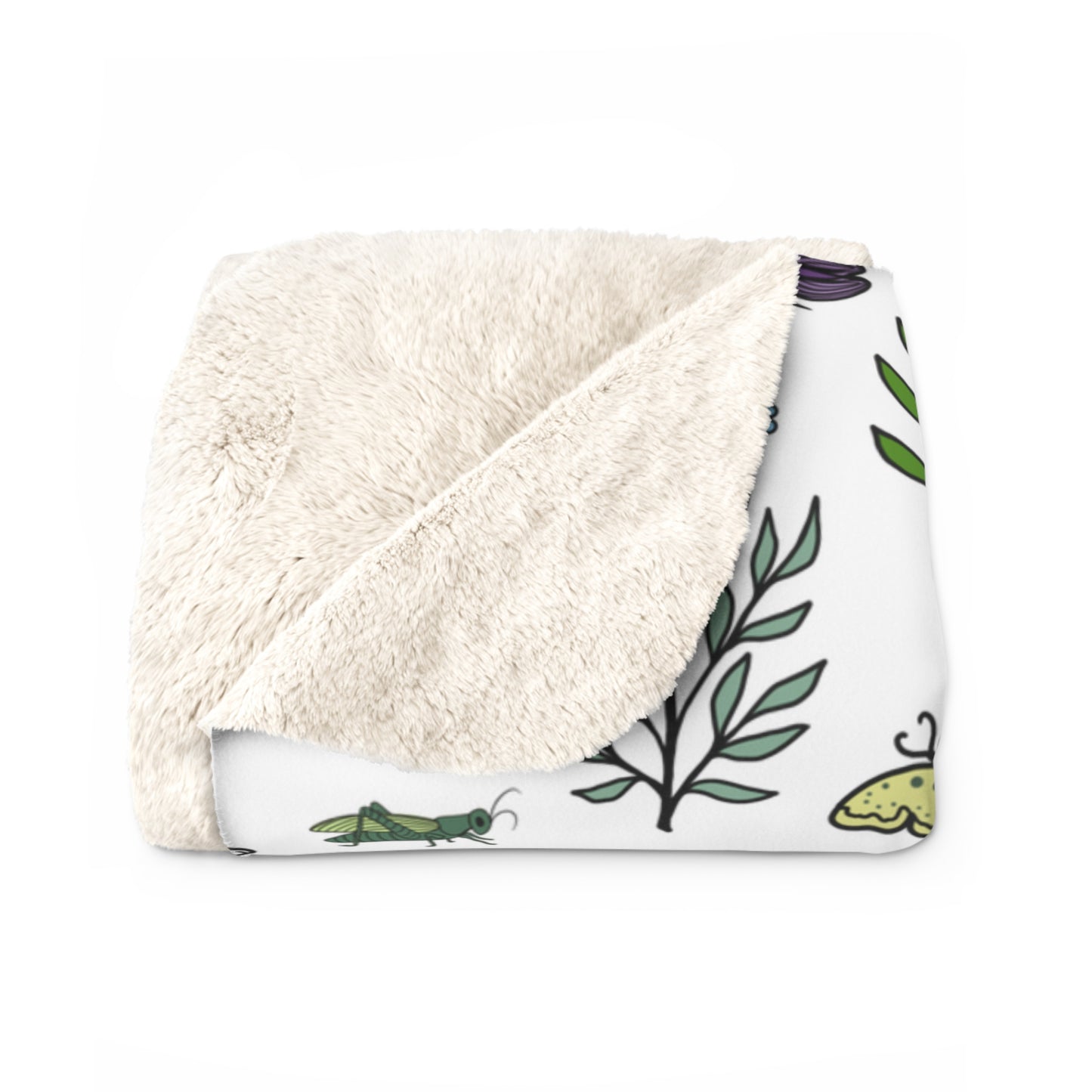 Cozy Spring Cats at Play Fleece Blanket, Super Soft Floral Sherpa Throw, Perfect for Cat Lovers, Home Decor, Gift for Her