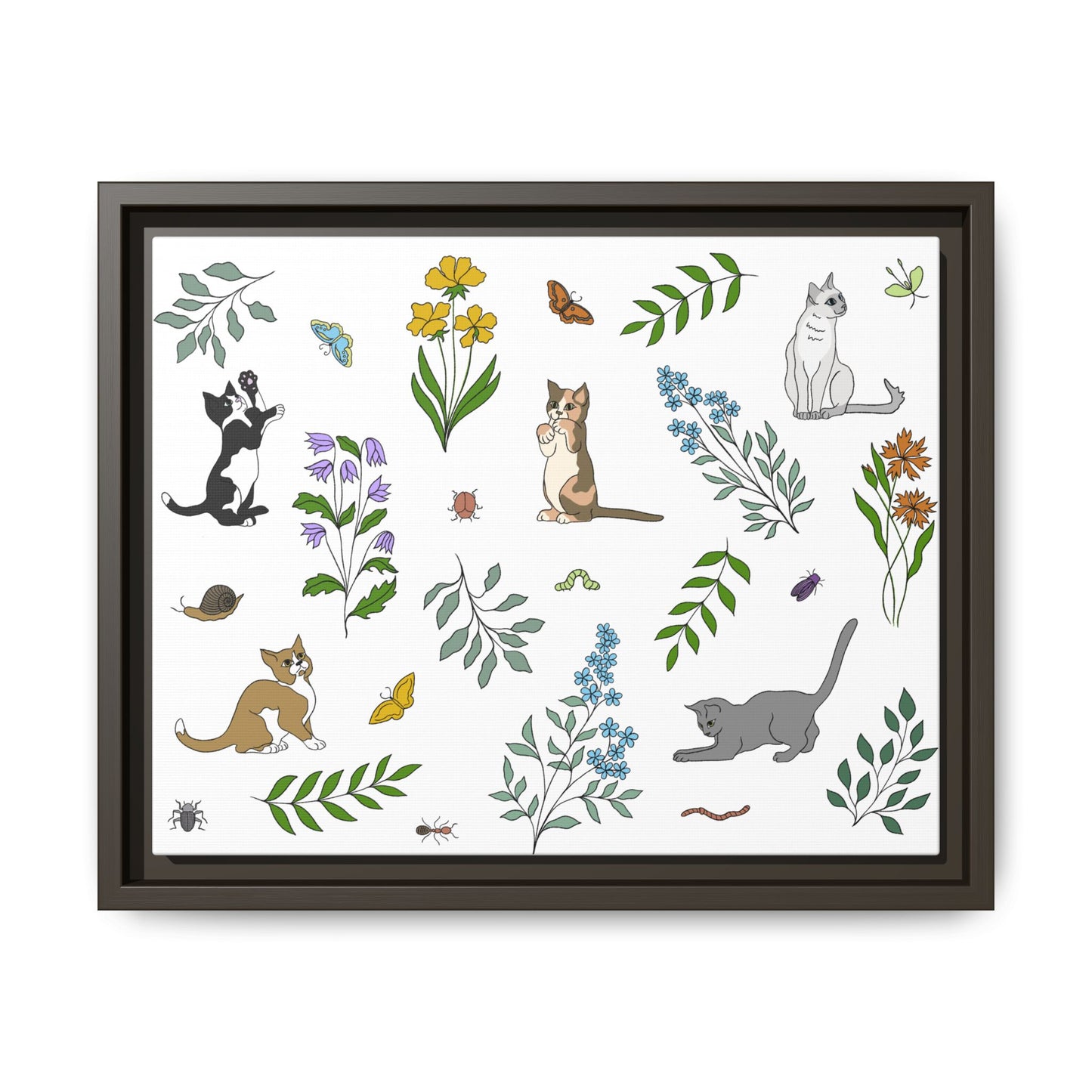 Wildflower Kittens Canvas Art Print