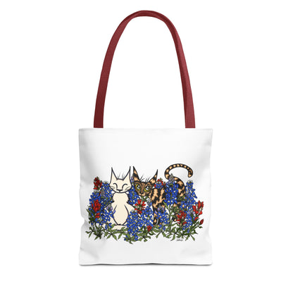 Floral Cat Tote Bag, Cute Cat Lover Gift, AOP Tote for Everyday Use, Pet Owner Tote, Spring Floral Bag