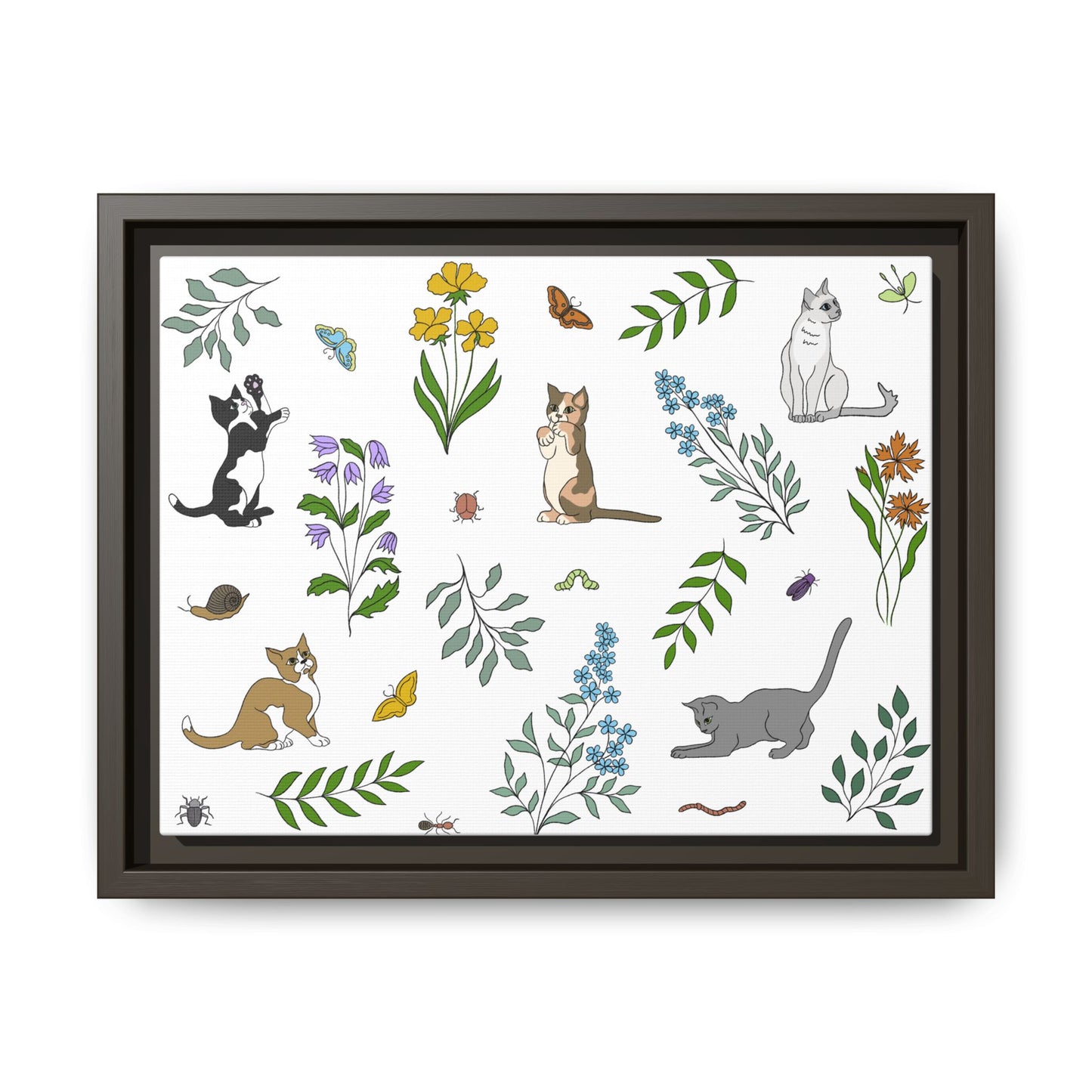 Wildflower Kittens Canvas Art Print