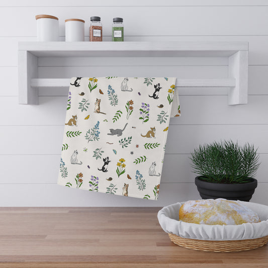 Wildflower Kittens Tea Towel