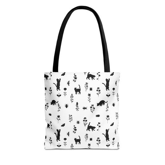Charming Cat Print Tote Bag, Versatile Eco-Friendly Bag, Gift for Cat Lovers, Daily Use Bag, Stylish Shopping Tote