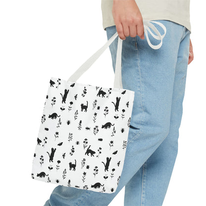 Charming Cat Print Tote Bag, Versatile Eco-Friendly Bag, Gift for Cat Lovers, Daily Use Bag, Stylish Shopping Tote