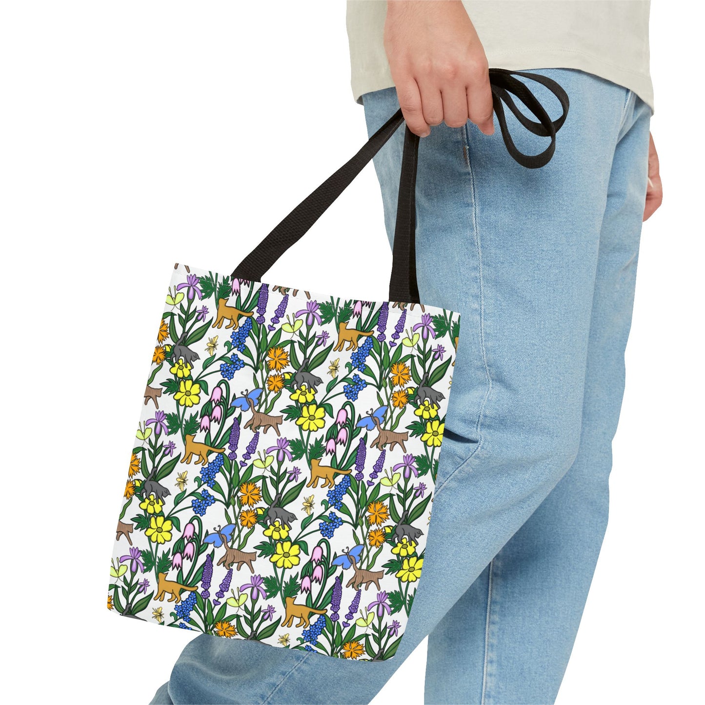 Vibrant Floral Tote Bag, Eco-Friendly Shopping Bag, Reusable Grocery Tote, Gift for Nature Lovers, Spring Floral Design