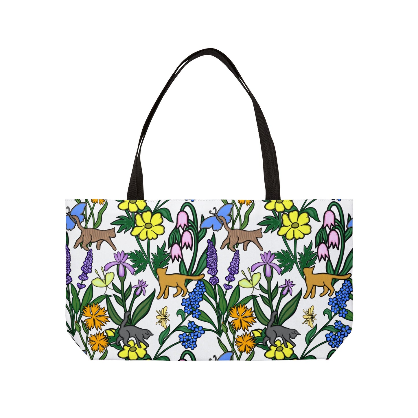 Flower Garden Weekender Tote Bag, Ideal for Travel, Beach, Gym, Cute Gift for Pet Lovers, Eco-Friendly, Bold Design
