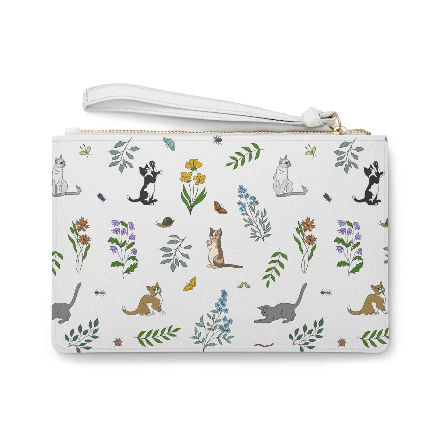 Wildflower Kittens Wristlet Clutch