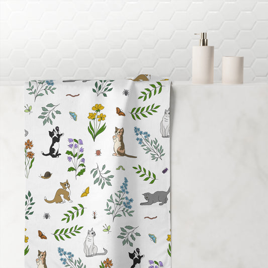 Wildflower Kittens Large Bath Towel