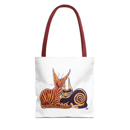 Artistic Cat Tote Bag, Cat Lover Gift, Stylish Reusable Bag, AOP Bag for Everyday Use, Eco-Friendly Cat Tote, Unique Gift for Her