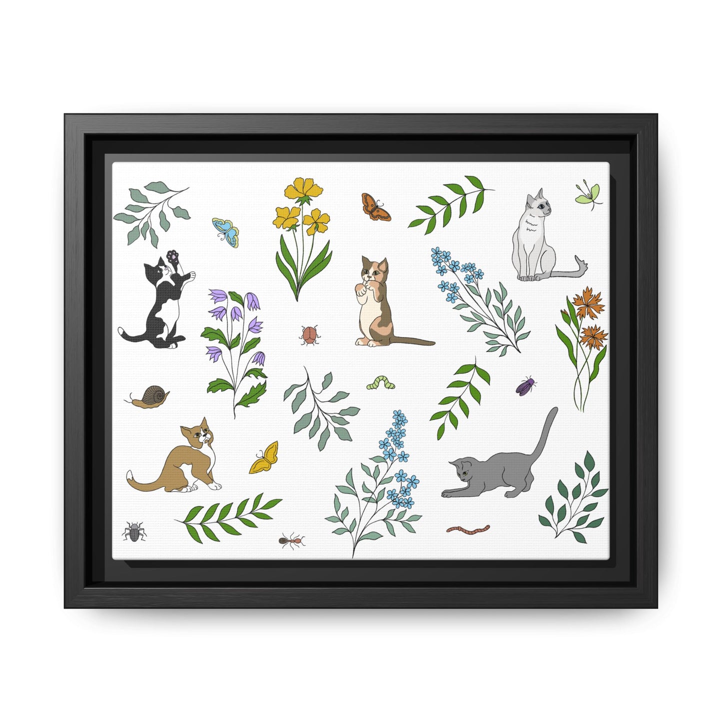 Wildflower Kittens Canvas Art Print