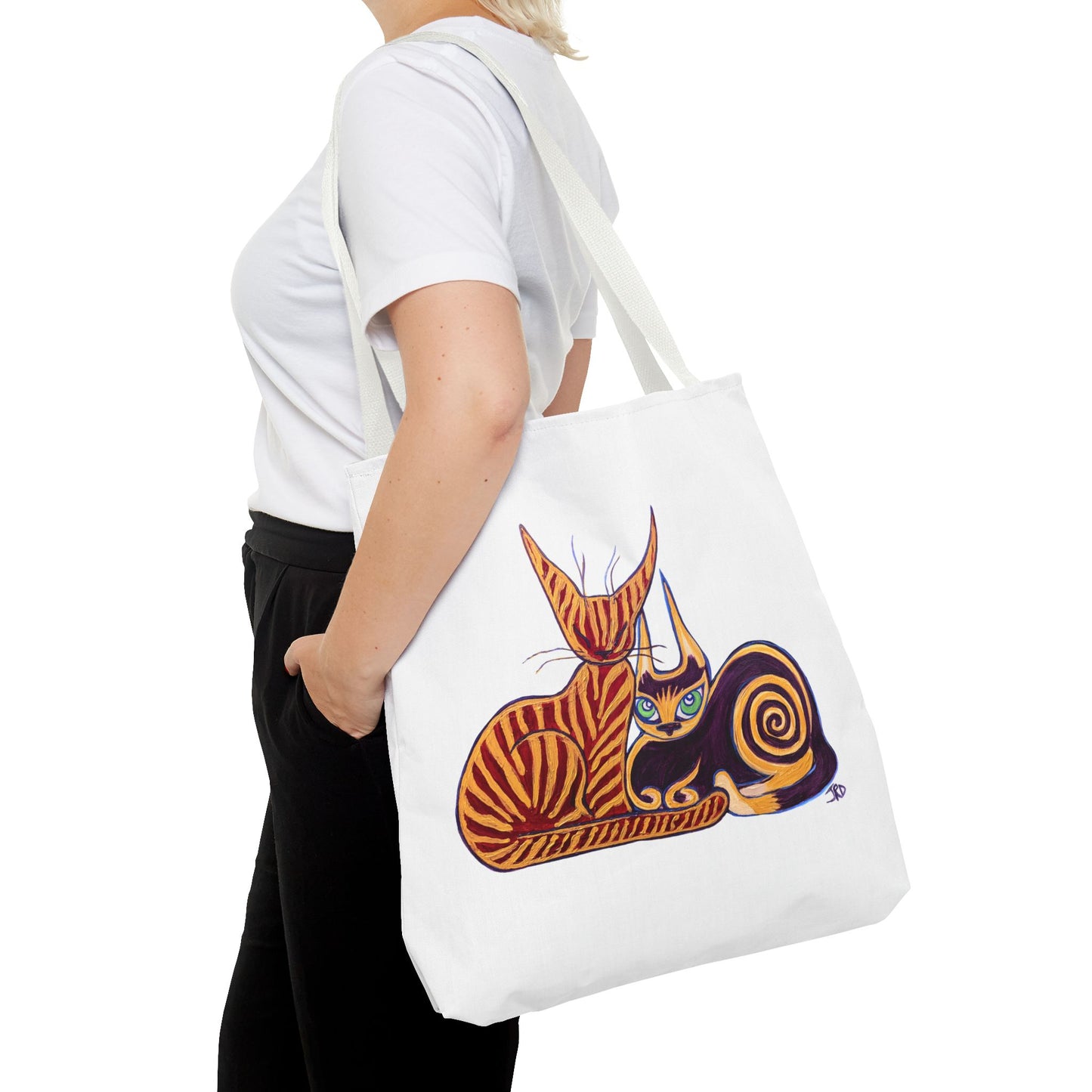 Artistic Cat Tote Bag, Cat Lover Gift, Stylish Reusable Bag, AOP Bag for Everyday Use, Eco-Friendly Cat Tote, Unique Gift for Her