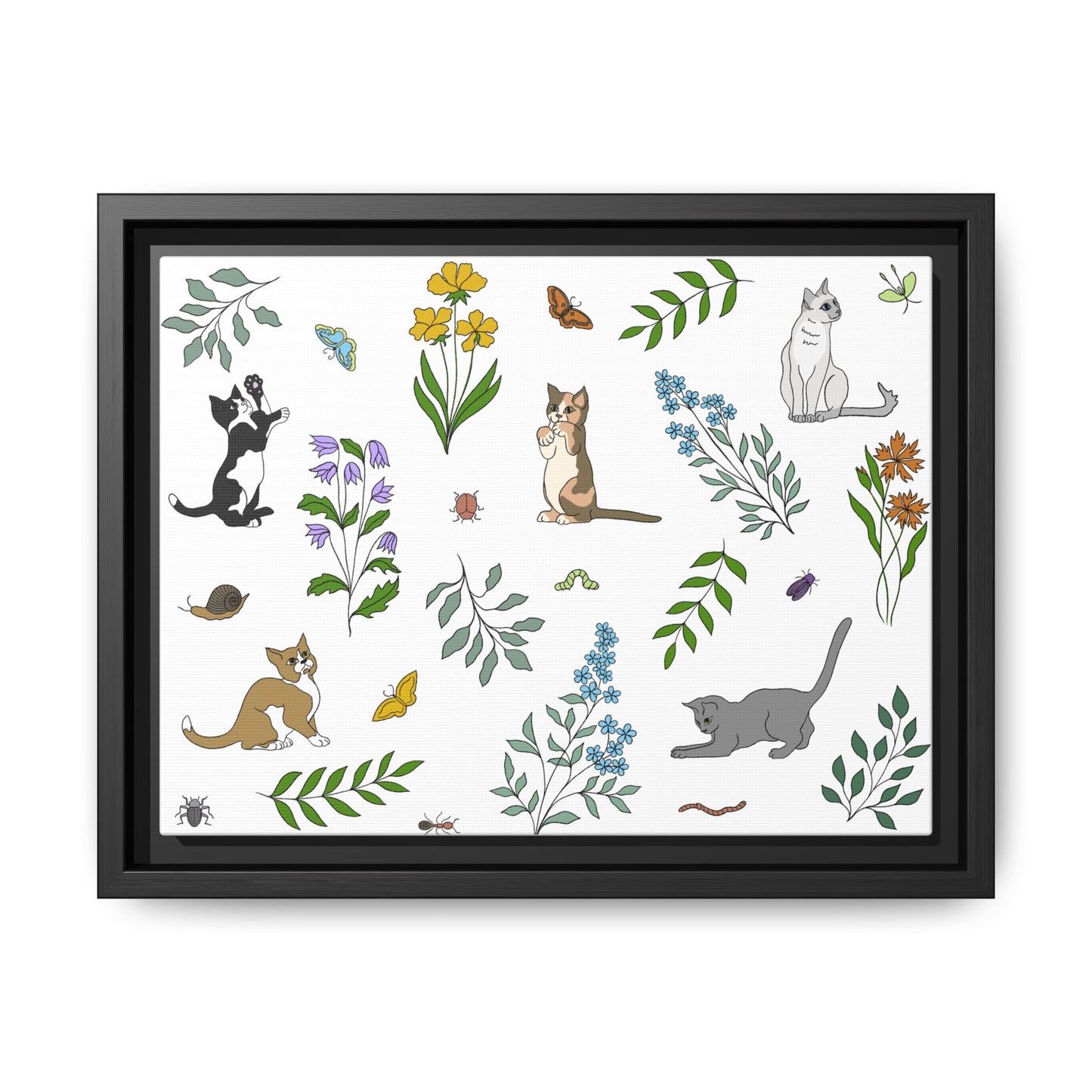 Wildflower Kittens Canvas Art Print