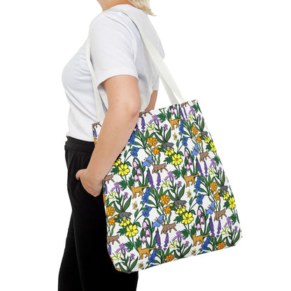 Vibrant Floral Tote Bag, Eco-Friendly Shopping Bag, Reusable Grocery Tote, Gift for Nature Lovers, Spring Floral Design