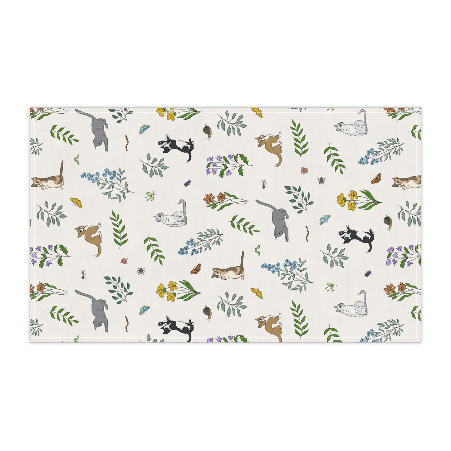 Wildflower Kittens Tea Towel