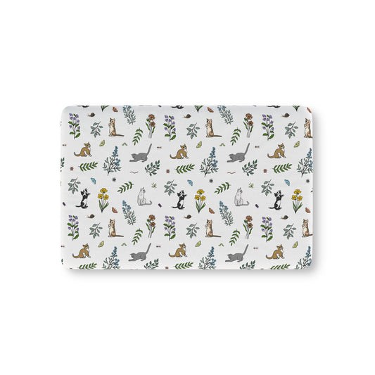 Wildflower Kittens and Bugs Baby Fitted Crib Sheet — Neutral Nursery Bedding