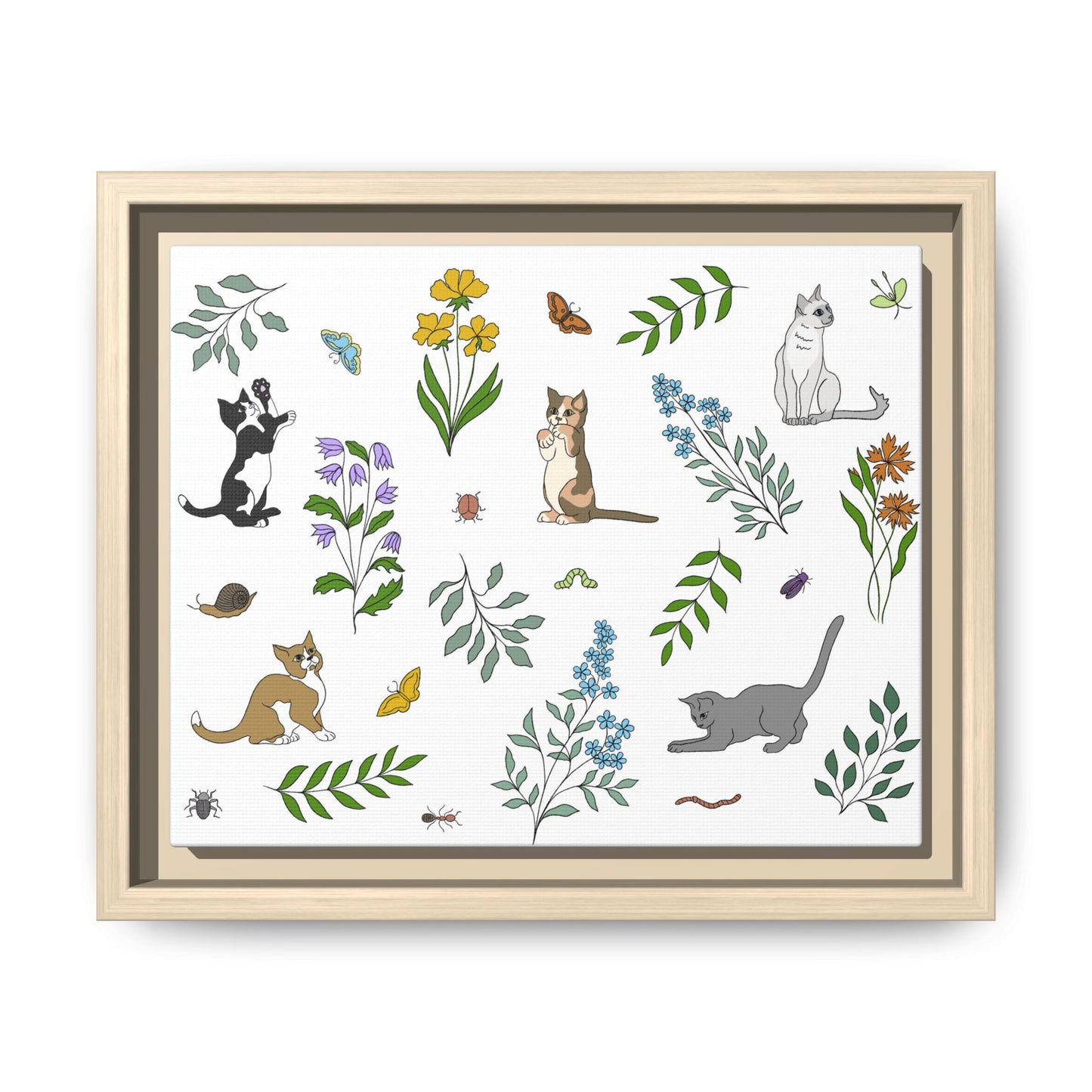 Wildflower Kittens Canvas Art Print