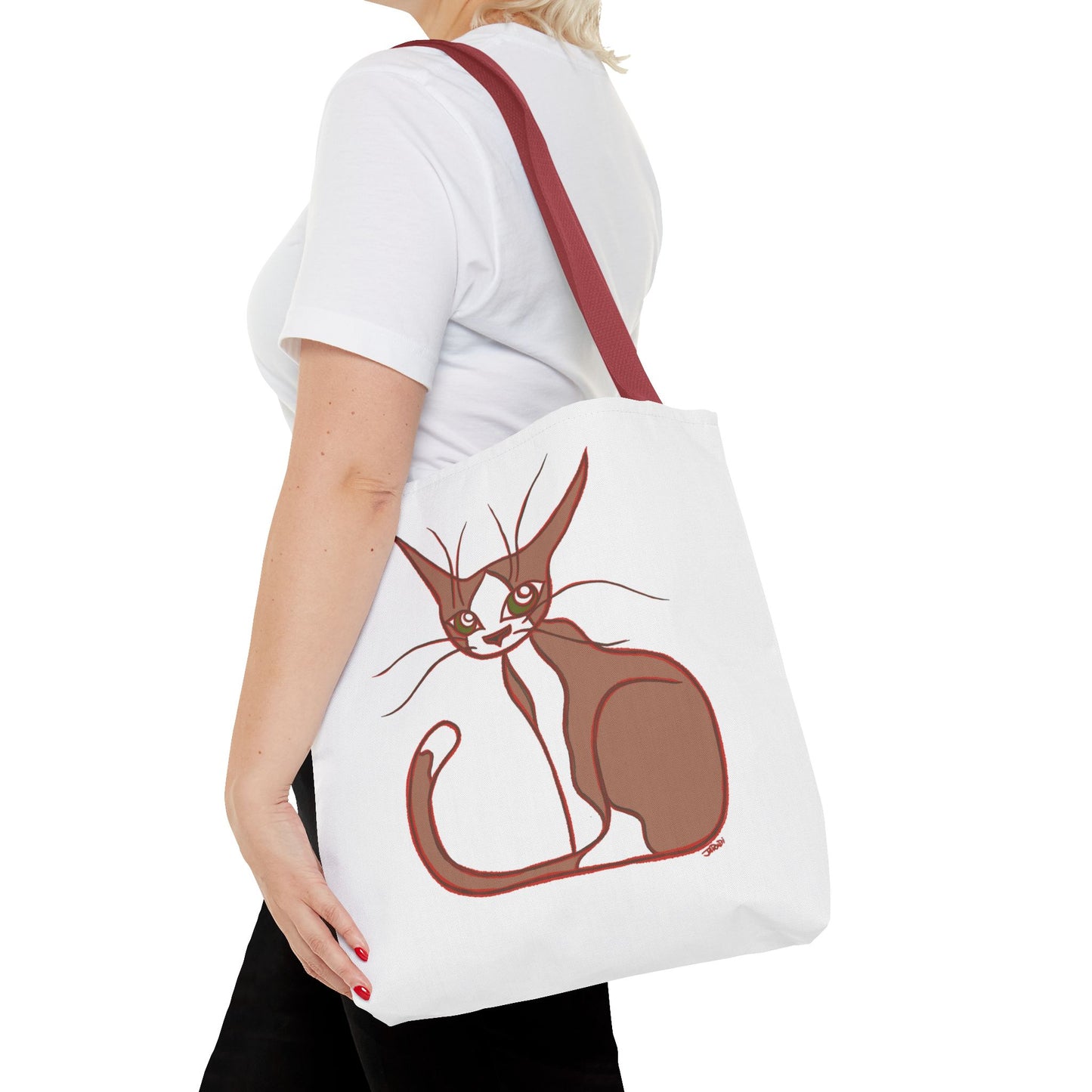 Whimsical Cat Design Tote Bag, Eco-Friendly Shopping Bag, Gift for Cat Lovers, Cute Reusable Shoulder Bag, Pet Accessory, Animal Lover Gift