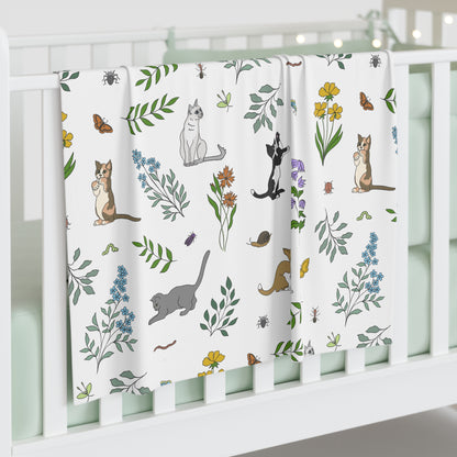 Wildflower Kittens Baby Swaddle Blanket