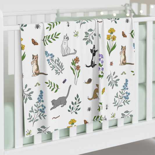 Wildflower Kittens Baby Swaddle Blanket
