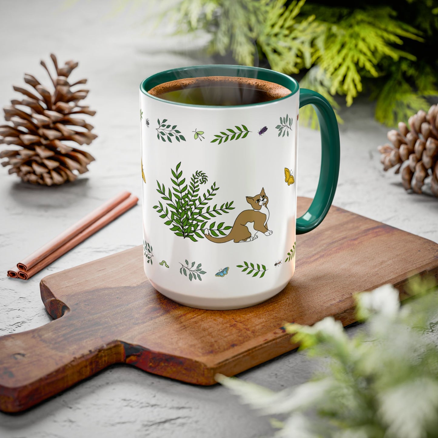 Wildflower Kittens #5, Ceramic Mug 15oz