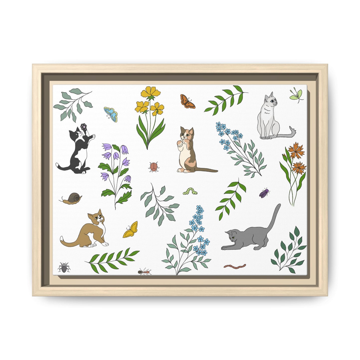 Wildflower Kittens Canvas Art Print