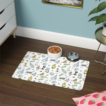 Pet Food Mat 12x18 Wildflower Kittens