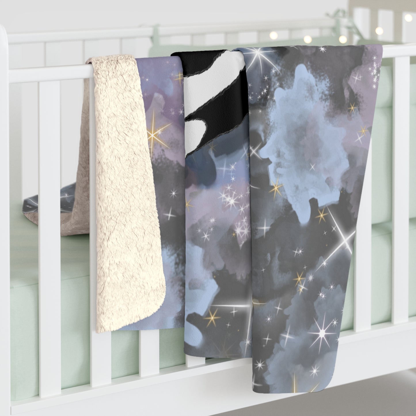 Cosmic Space Cat Sherpa Fleece Blanket | Cozy Space Print Throw for Cat Lovers, Home Decor, Gift, Outer Space, Super Soft