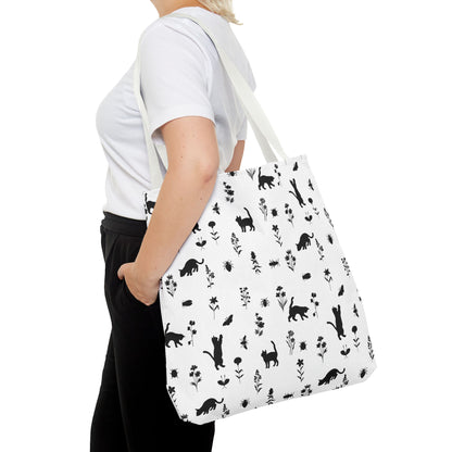 Charming Cat Print Tote Bag, Versatile Eco-Friendly Bag, Gift for Cat Lovers, Daily Use Bag, Stylish Shopping Tote