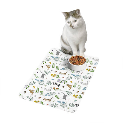 Pet Food Mat 12x18 Wildflower Kittens