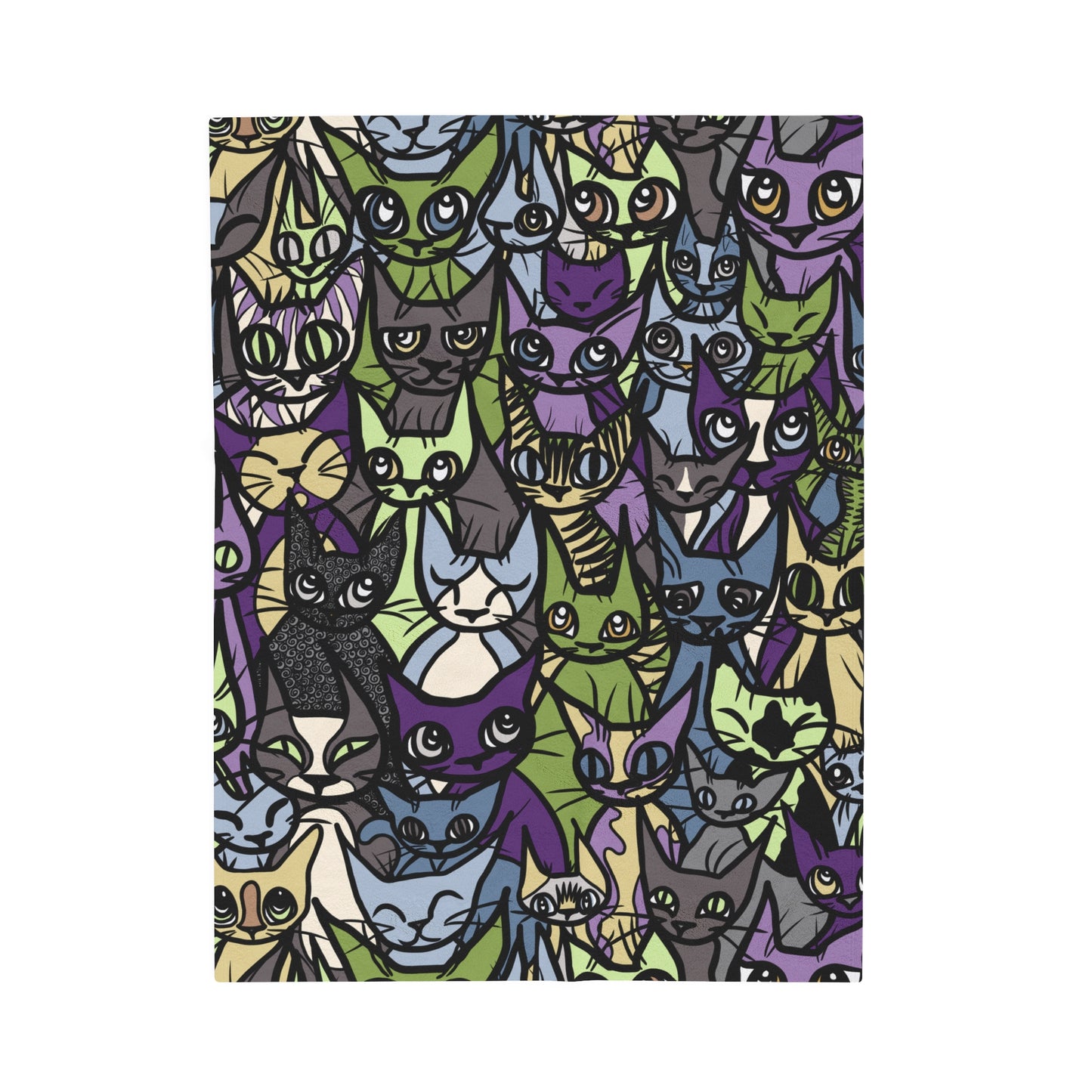 'Cozy Crowd' Velveteen Plush Blanket, Cool Colors