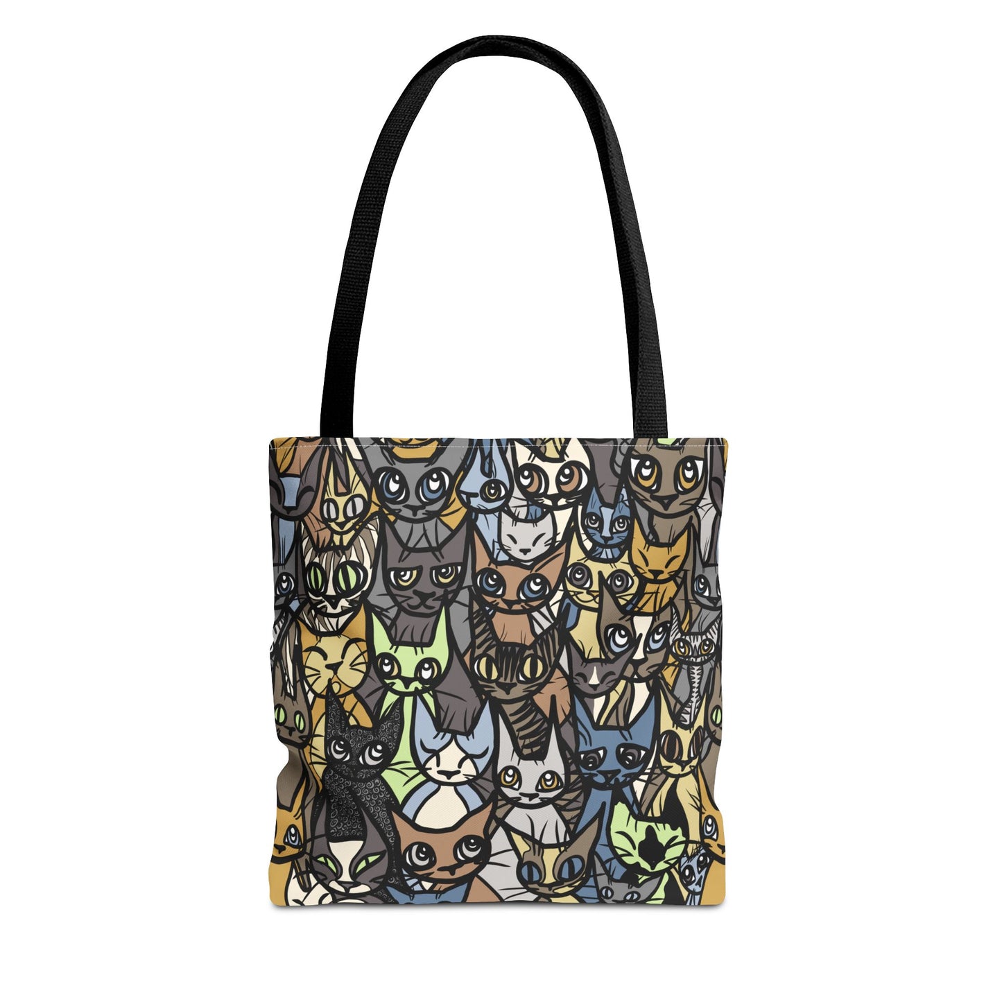 Cat Crowd Pattern Tote Bag, Stylish Reusable Shopping Bag, Eco-Friendly Gift for Cat Lovers, Pet Accessories, Everyday Carryall