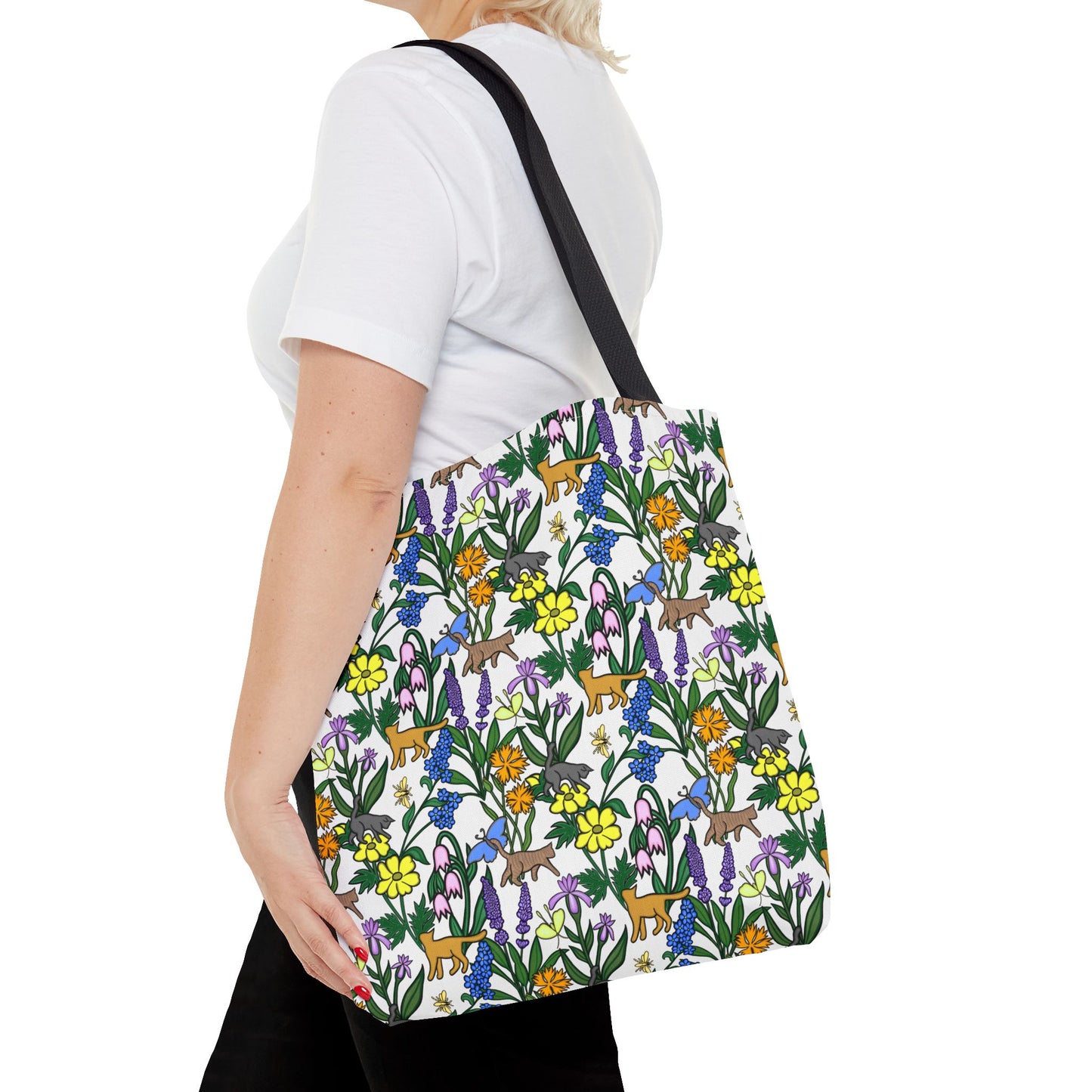 Vibrant Floral Tote Bag, Eco-Friendly Shopping Bag, Reusable Grocery Tote, Gift for Nature Lovers, Spring Floral Design