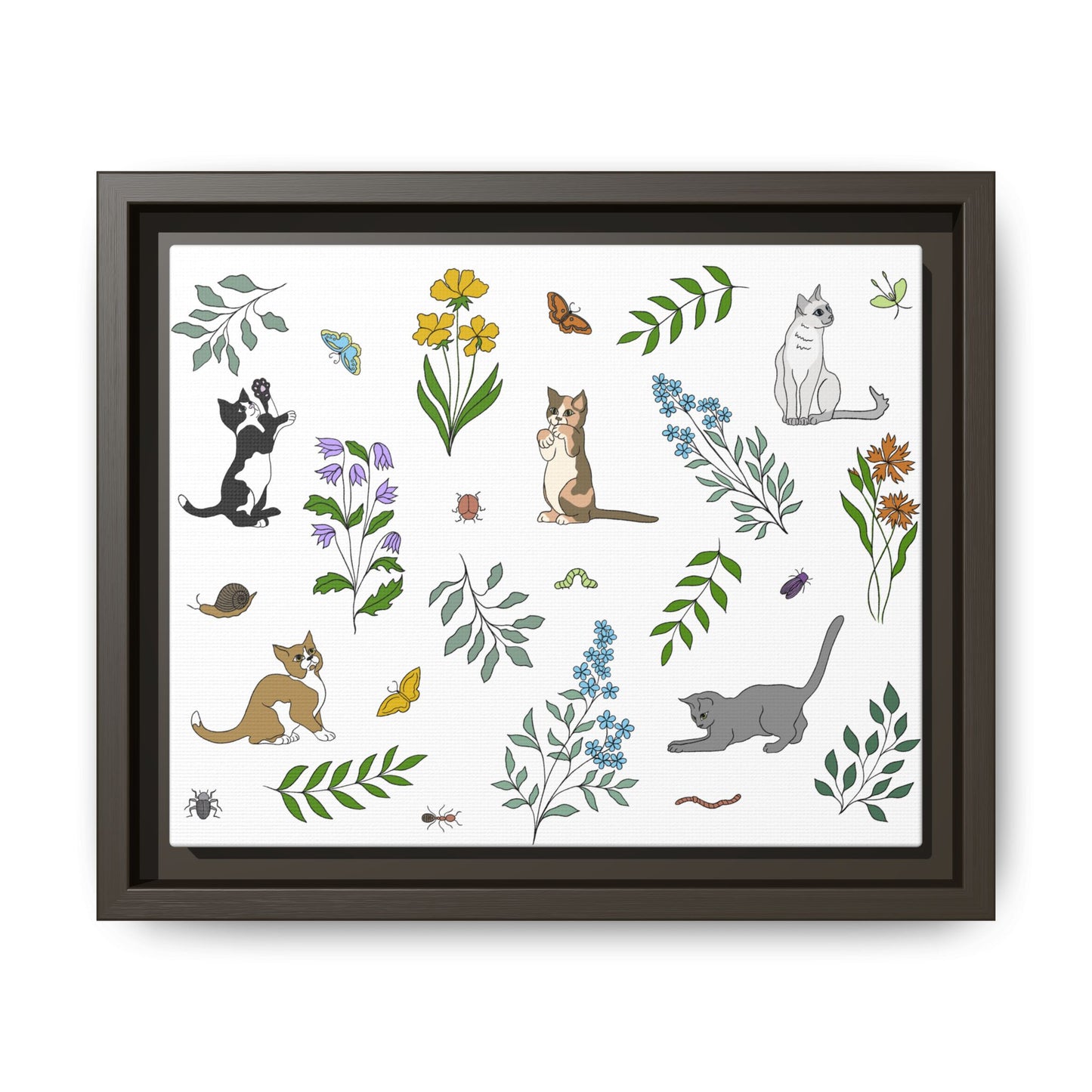 Wildflower Kittens Canvas Art Print
