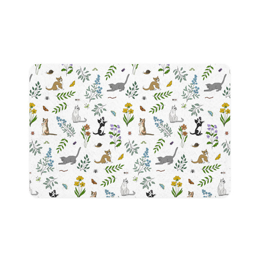 Pet Food Mat 12x18 Wildflower Kittens