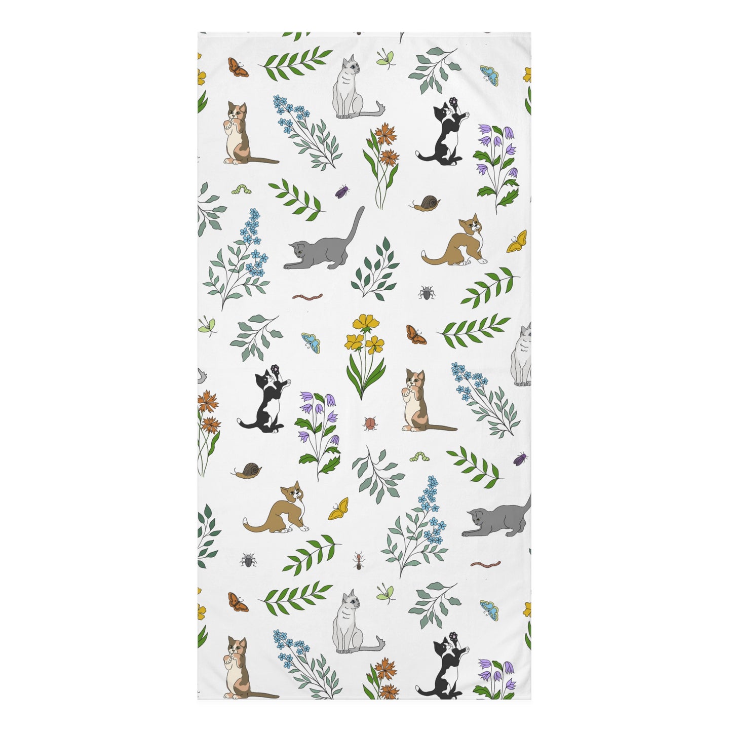 Wildflower Kittens Large Bath Towel