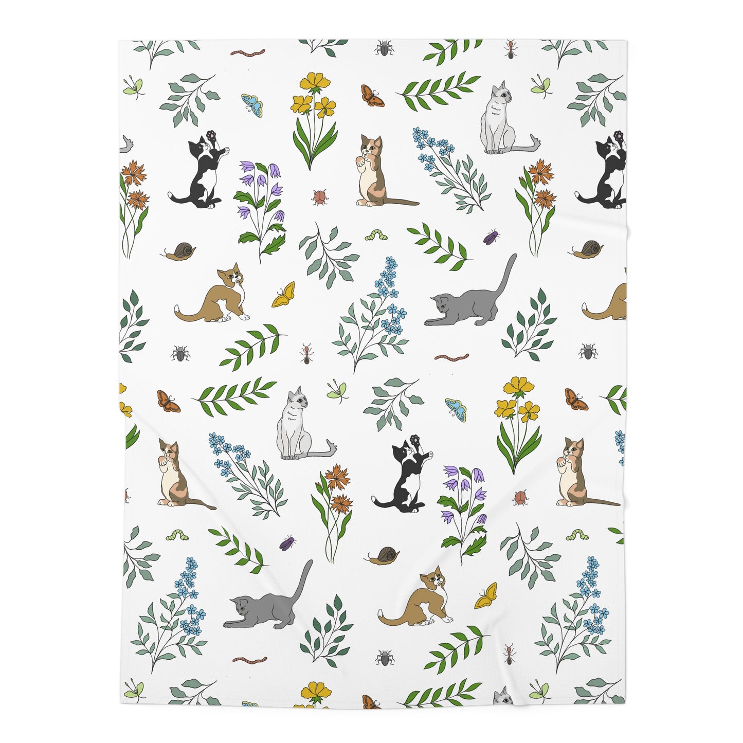 Wildflower Kittens Baby Swaddle Blanket