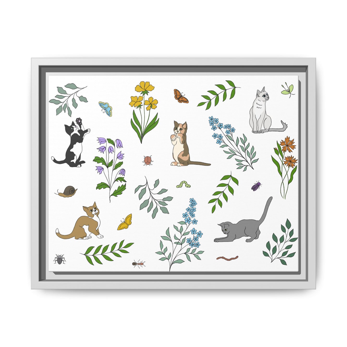 Wildflower Kittens Canvas Art Print