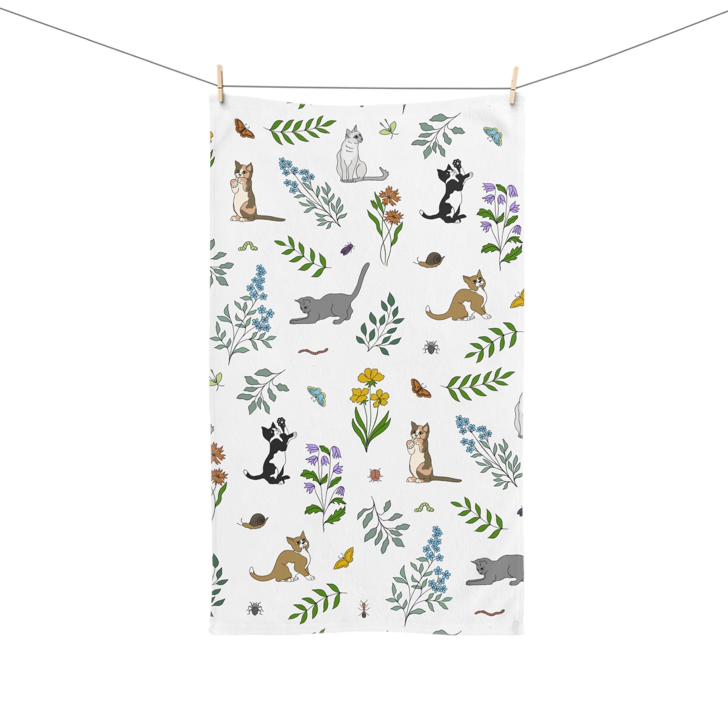 Wildflower Kittens Hand Towel