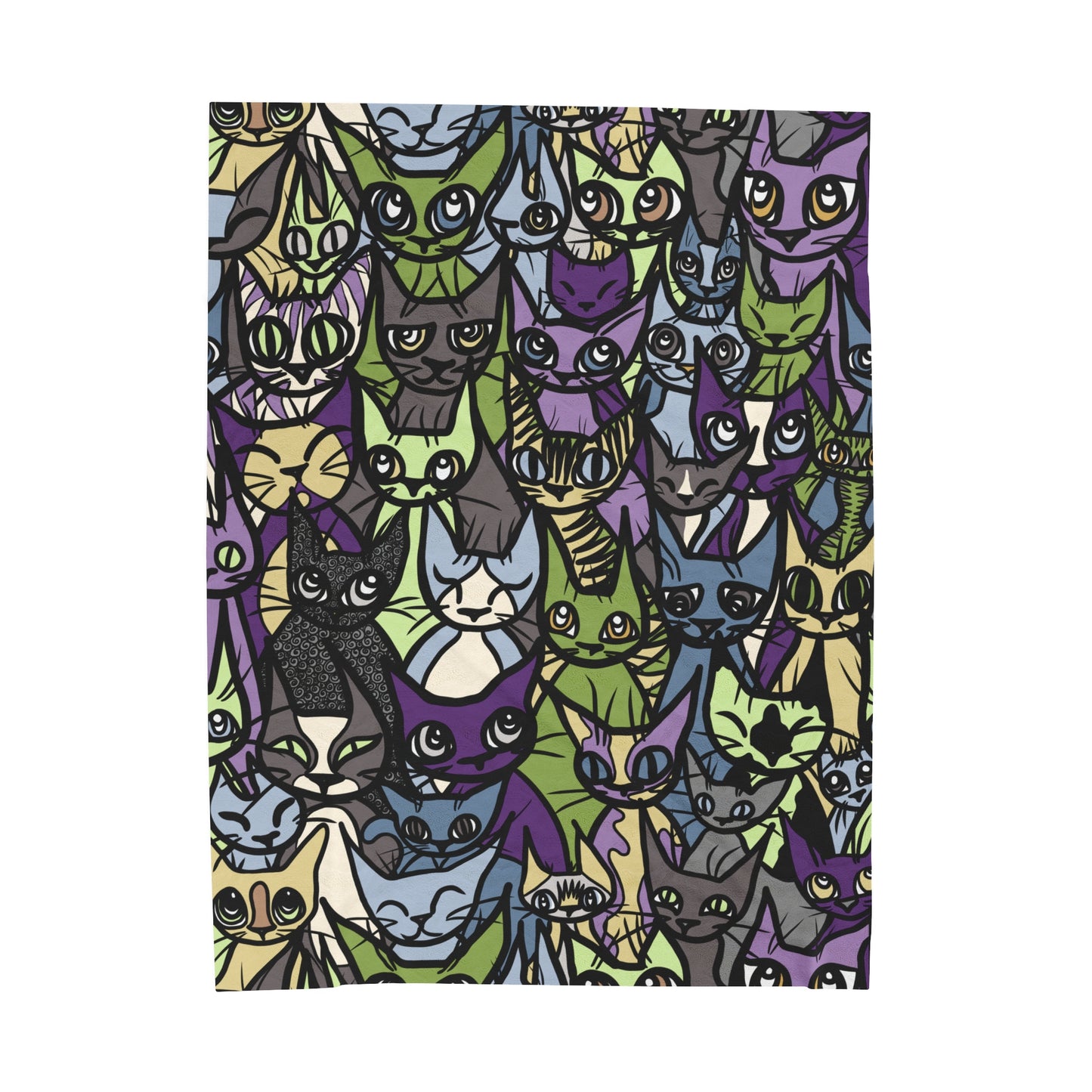 'Cozy Crowd' Velveteen Plush Blanket, Cool Colors