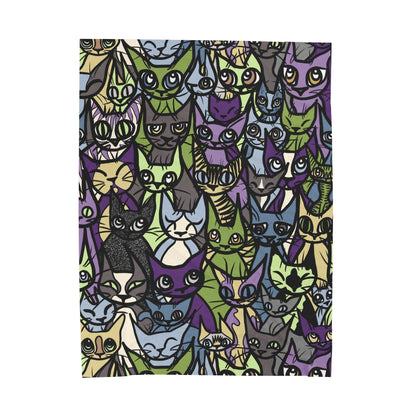 'Cozy Crowd' Velveteen Plush Blanket, Cool Colors