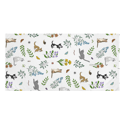 Wildflower Kittens Large Bath Towel